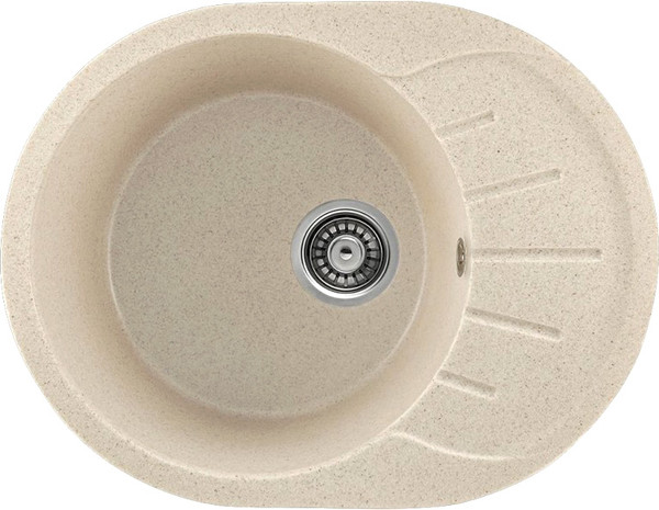 Изображение товара Мойка кухонная Saniteco Pura (бежевый с сифоном)