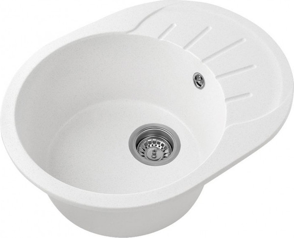 Изображение товара Мойка кухонная Saniteco Pura (белый с сифоном)