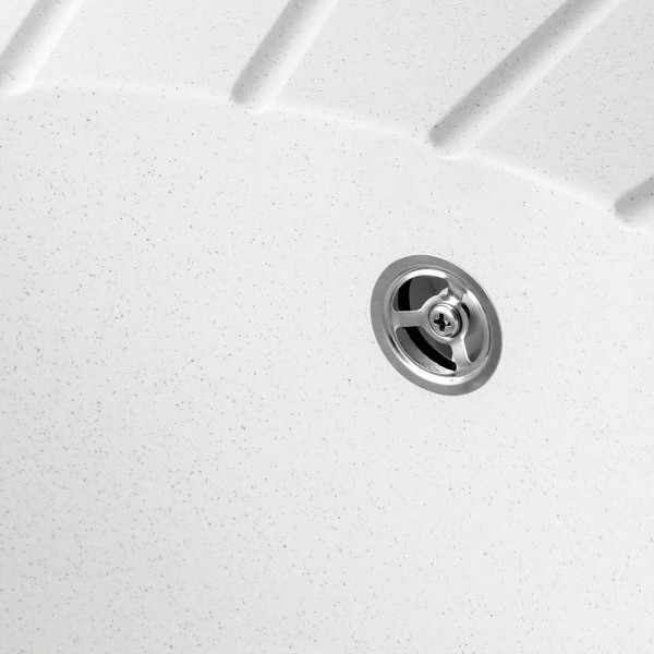 Изображение товара Мойка кухонная Saniteco Pura (белый с сифоном)