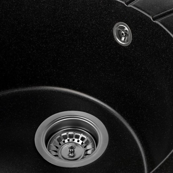 Изображение товара Мойка кухонная Saniteco Pura (оникс с сифоном)