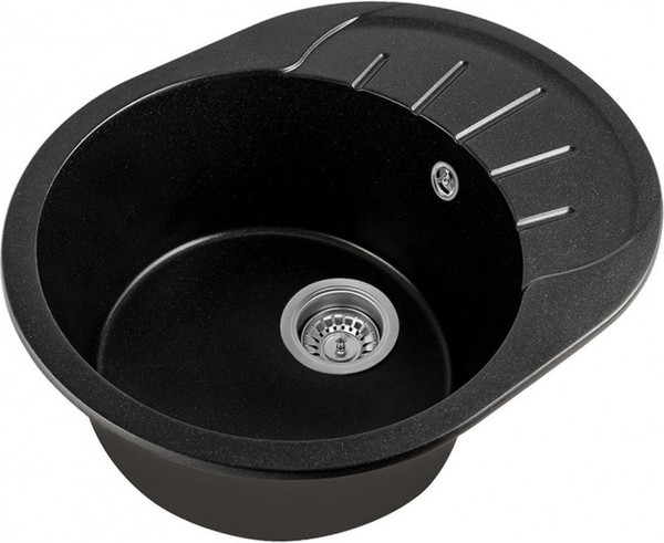 Изображение товара Мойка кухонная Saniteco Pura (оникс с сифоном)