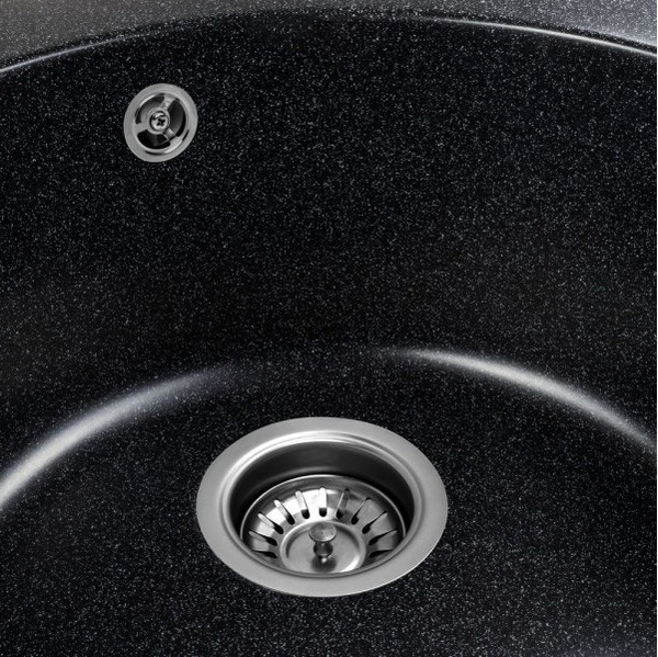 Изображение товара Мойка кухонная Saniteco Linea (черный с сифоном)