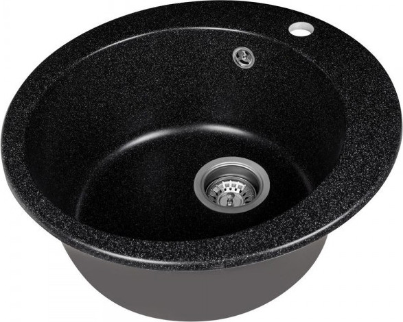 Изображение товара Мойка кухонная Saniteco Linea (черный с сифоном)