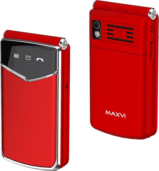 Изображение товара Мобильный телефон Maxvi E11 (красный/серебристый)