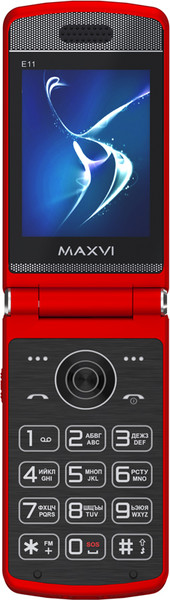 Изображение товара Мобильный телефон Maxvi E11 (красный/серебристый)