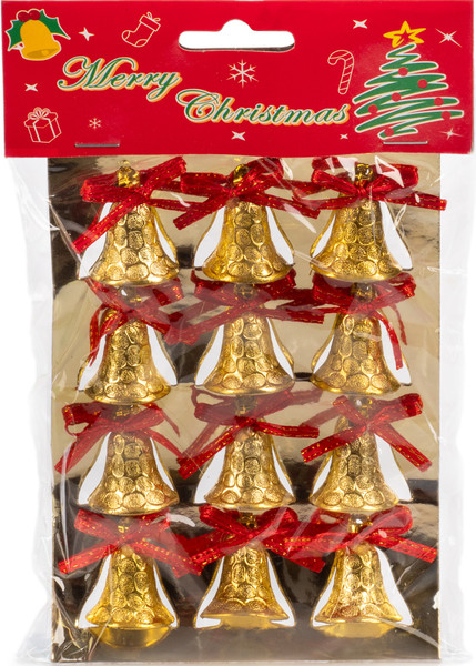 Изображение товара Набор елочных игрушек Ausini JQ-4863/G (12шт, золото)