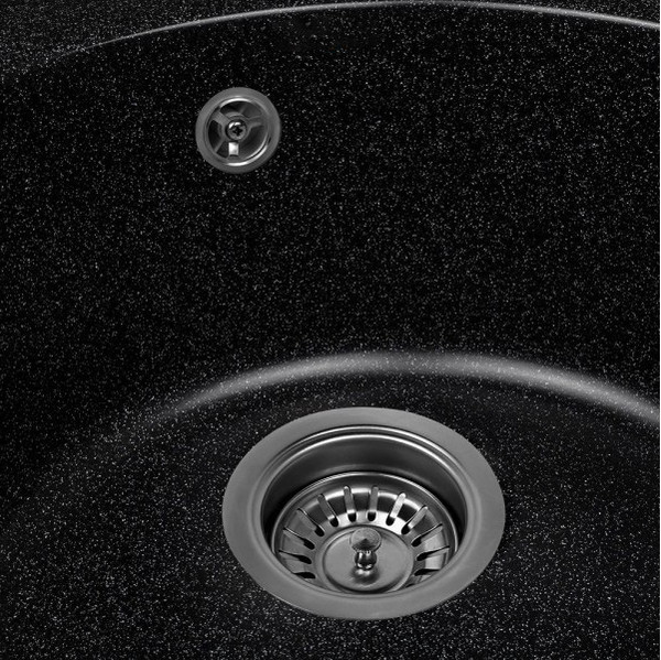 Изображение товара Мойка кухонная Saniteco Nova (черный с сифоном)