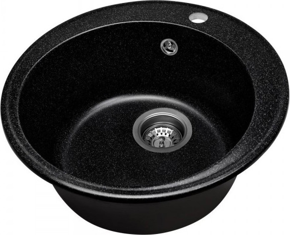 Изображение товара Мойка кухонная Saniteco Nova (черный с сифоном)