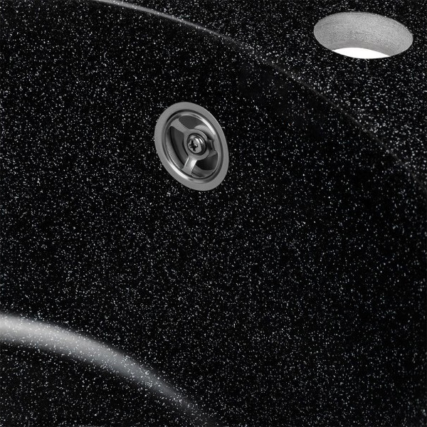 Изображение товара Мойка кухонная Saniteco Nova (черный с сифоном)