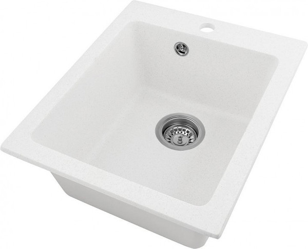 Изображение товара Мойка кухонная Saniteco Silva (белый с сифоном)