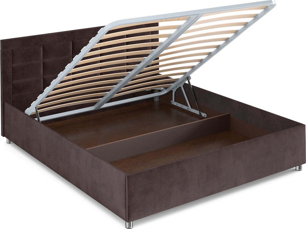 Изображение товара Полуторная кровать Mebel-Ars Версаль 140 (бархат шоколадный Star Velvet 60 Coffee)