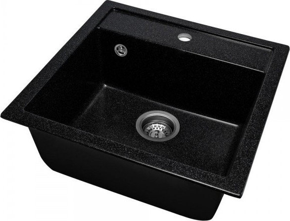 Изображение товара Мойка кухонная Saniteco Terra (черный с сифоном)