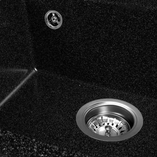 Изображение товара Мойка кухонная Saniteco Terra (черный с сифоном)