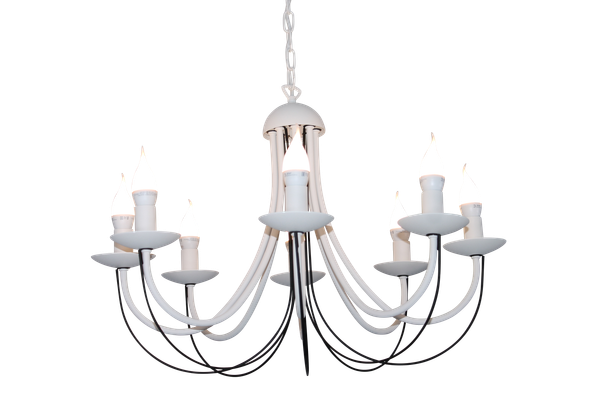 Изображение товара Люстра Элетех Астра НСБ 01-8x60-108 Е14 / 1005405423 (281 белый муар/черный муар)