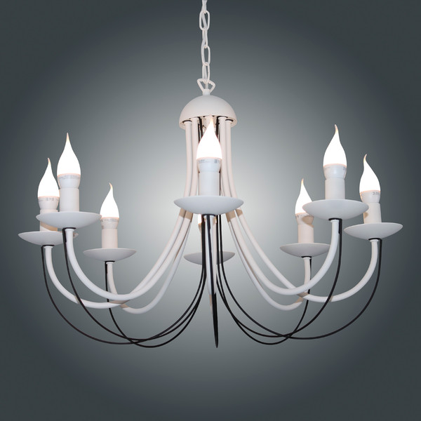 Изображение товара Люстра Элетех Астра НСБ 01-8x60-108 Е14 / 1005405423 (281 белый муар/черный муар)