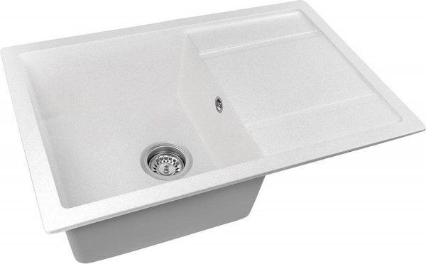 Изображение товара Мойка кухонная Saniteco Fama (белый с сифоном)