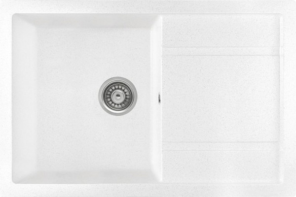 Изображение товара Мойка кухонная Saniteco Fama (белый с сифоном)