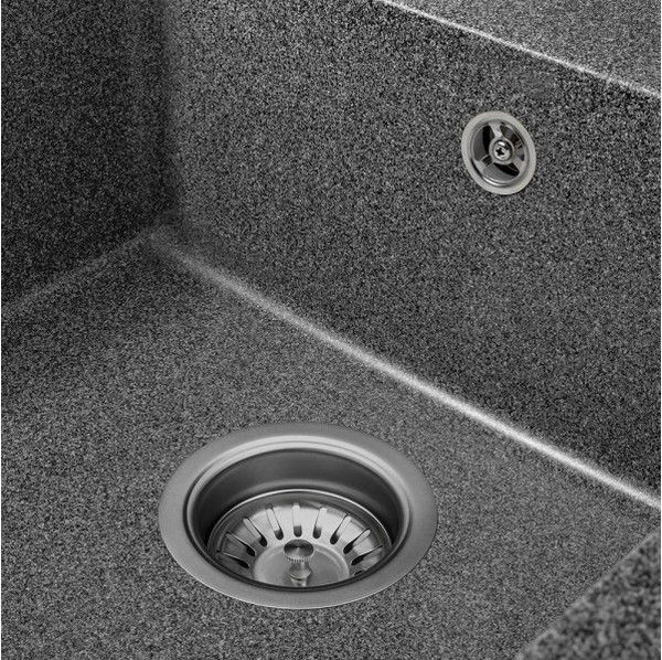 Изображение товара Мойка кухонная Saniteco Fama (графит с сифоном)