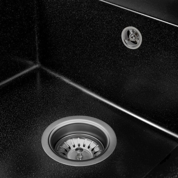 Изображение товара Мойка кухонная Saniteco Fama (оникс с сифоном)