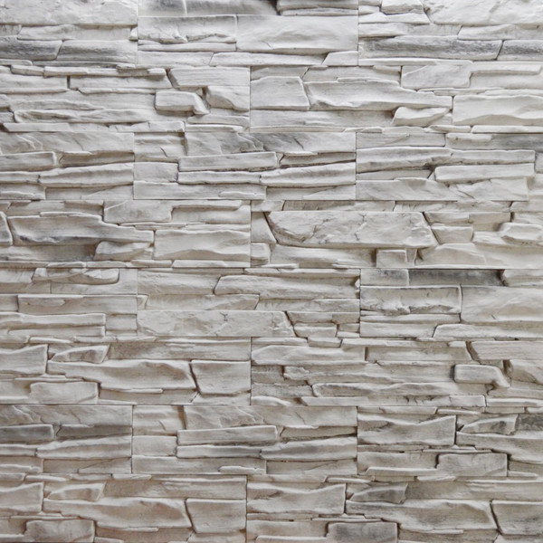 Изображение товара Декоративный камень бетонный Petra Олимпия 09П4 (белый/серый)