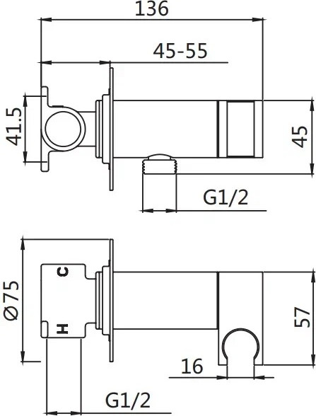 Изображение товара Гигиенический душ со смесителем Shevanik S147T (графит)