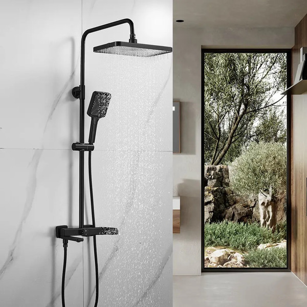 Изображение товара Душевая система со смесителем Shevanik S9936H (черный)