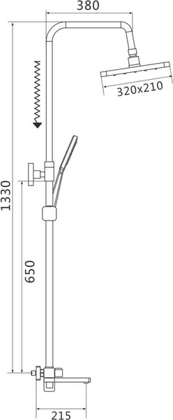 Изображение товара Душевая система со смесителем Shevanik S9936H (черный)