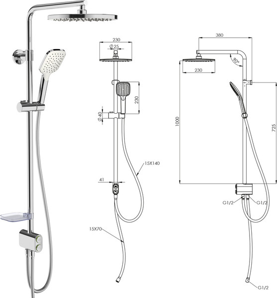 Изображение товара Душевая система Teska Tena DR2920C