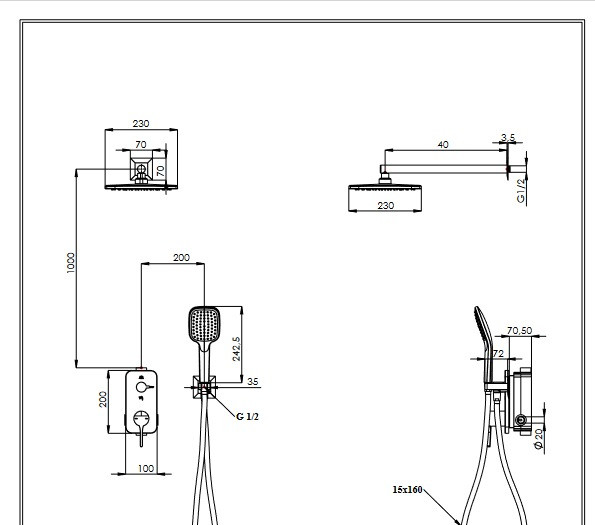 Изображение товара Душевая система со смесителем Teska Alinda AS2201