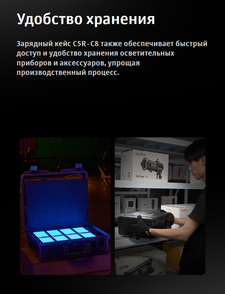 Изображение товара Зарядный кейс для осветителей Godox Knowled C5R-C8 для C5R / 31430