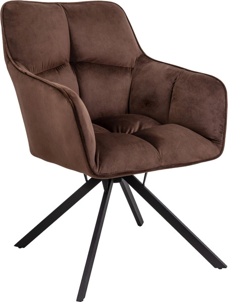 Изображение товара Кресло мягкое AksHome Virginia Поворотное (шоколадный велюр HCJ-10/черный)