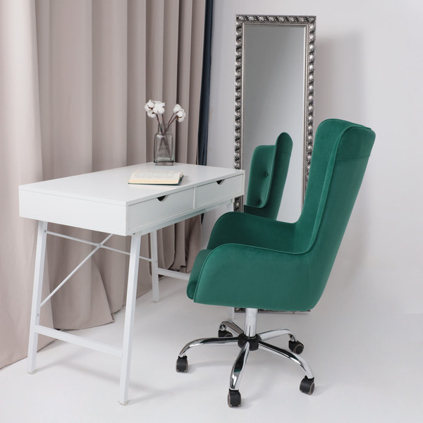 Изображение товара Кресло офисное AksHome Bella XL Chrome (Kiton 709 Jungle, велюр/зеленый)