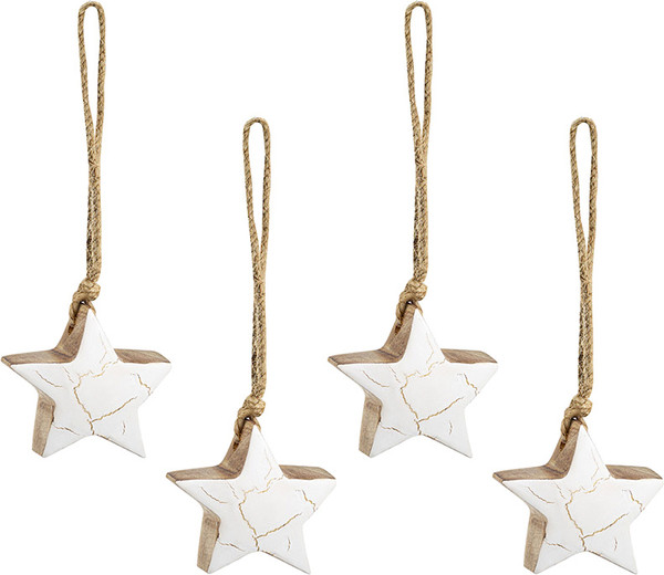 Изображение товара Набор елочных игрушек Tkano New Year Essential Marble stars / TK24-NY_DEC0022 (4шт)