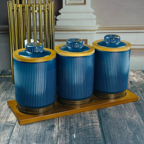 Изображение товара Набор емкостей для хранения Lenardi Wood 133-394 (3шт)