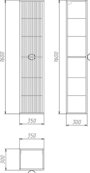Изображение товара Шкаф-пенал для ванной Grossman Атрио 35 / 303509
