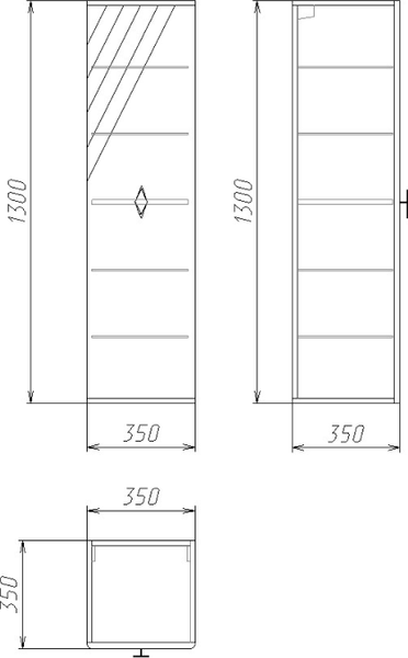Изображение товара Шкаф-полупенал для ванной Grossman Вива 35 / 303511
