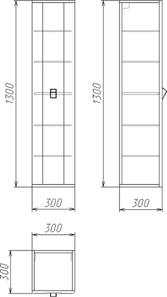 Изображение товара Шкаф-полупенал для ванной Grossman Норма 30 / 303012