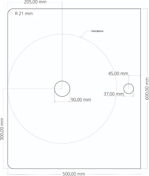 Изображение товара Столешница для тумбы в ванную Grossman Норма 60 / 506003