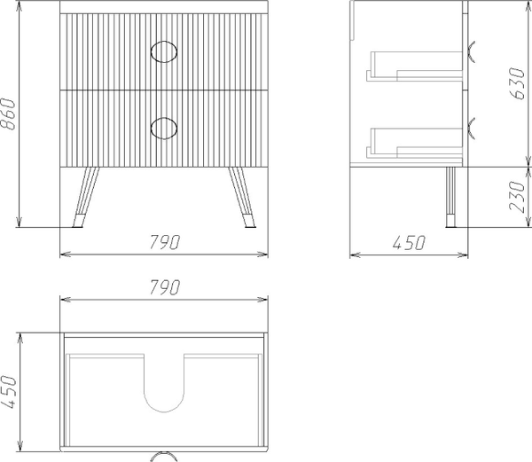 Изображение товара Тумба под умывальник Grossman Атрио 85 / 108016 (белый глянец)