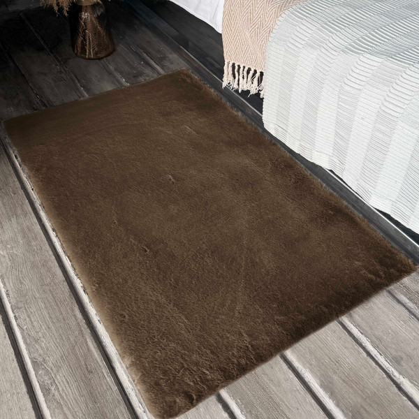Изображение товара Коврик Shahintex Меховой 67x130 / 862979 (мокко 26 S)