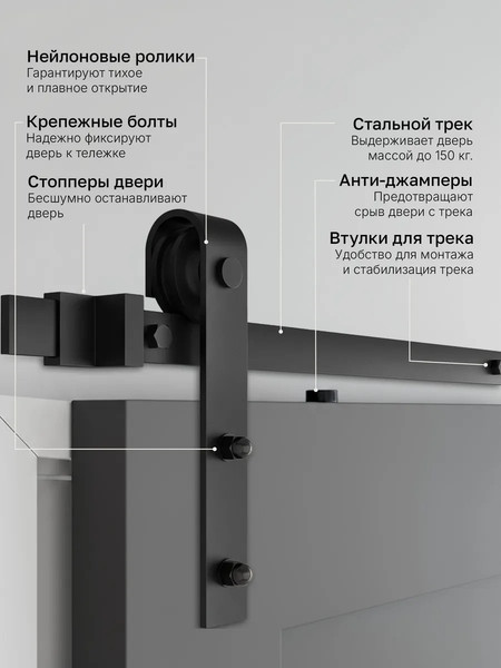 Изображение товара Комплект фурнитуры для раздвижных дверей Юнива Классика / BDHB01P/D05/3