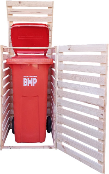 Изображение товара Бокс для мусорного контейнера Четыре Солнца Деревянный (натуральный)