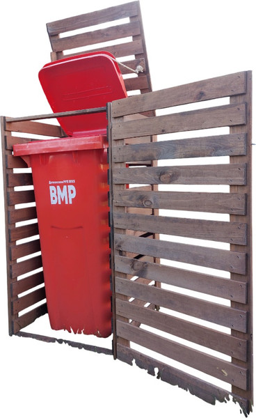 Изображение товара Бокс для мусорного контейнера Четыре Солнца Деревянный (коричневый)