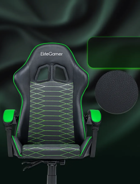 Изображение товара Кресло геймерское Elite Gamer EC003 (зеленый/черный)