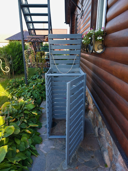 Изображение товара Бокс для мусорного контейнера Четыре Солнца Деревянный (серый)