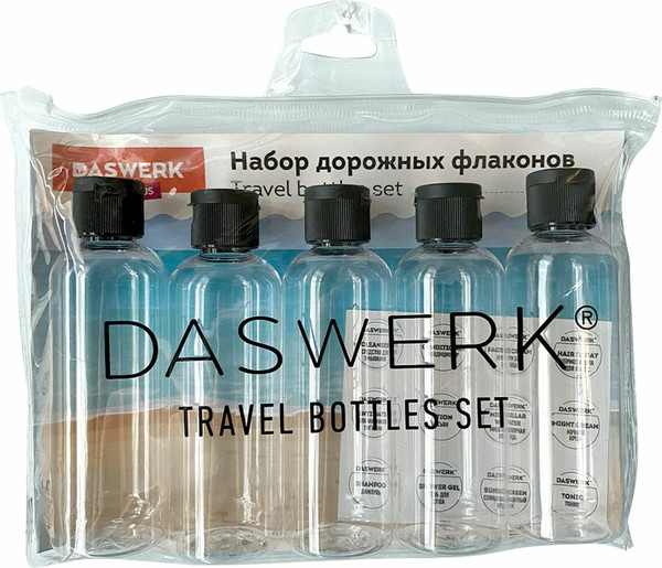 Изображение товара Набор флаконов для косметики Daswerk 609304 (5шт, черный)