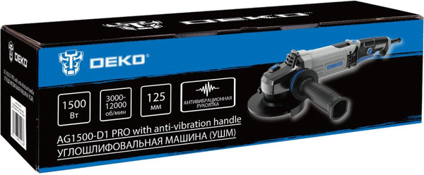 Изображение товара Угловая шлифовальная машина Deko AG1500-D1 Pro / 083-1028