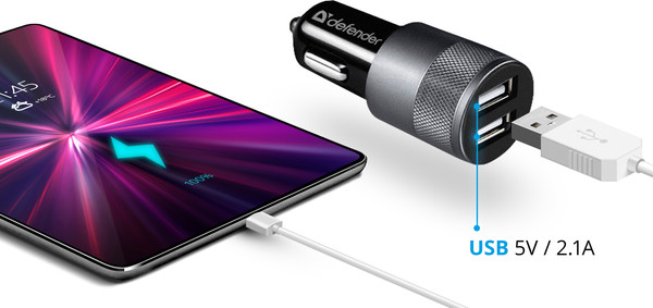 Изображение товара Адаптер питания автомобильный Defender UCA-21 / 83821