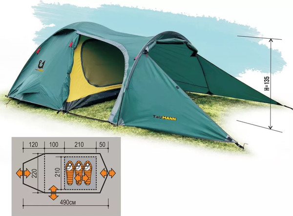 Изображение товара Палатка TauMANN Tramp 3 / 05221