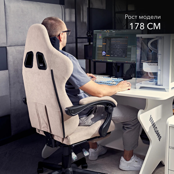 Изображение товара Кресло геймерское Vmmgame Throne New Era / OT-B31-VRCO-NE (велюр, капучино)